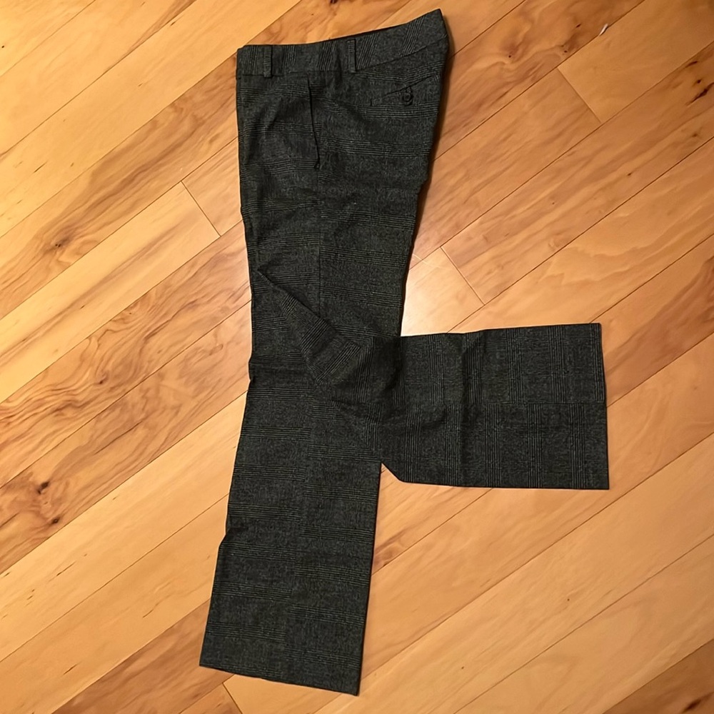 Banana Republic Martin fit, gray/black plaid dress pants